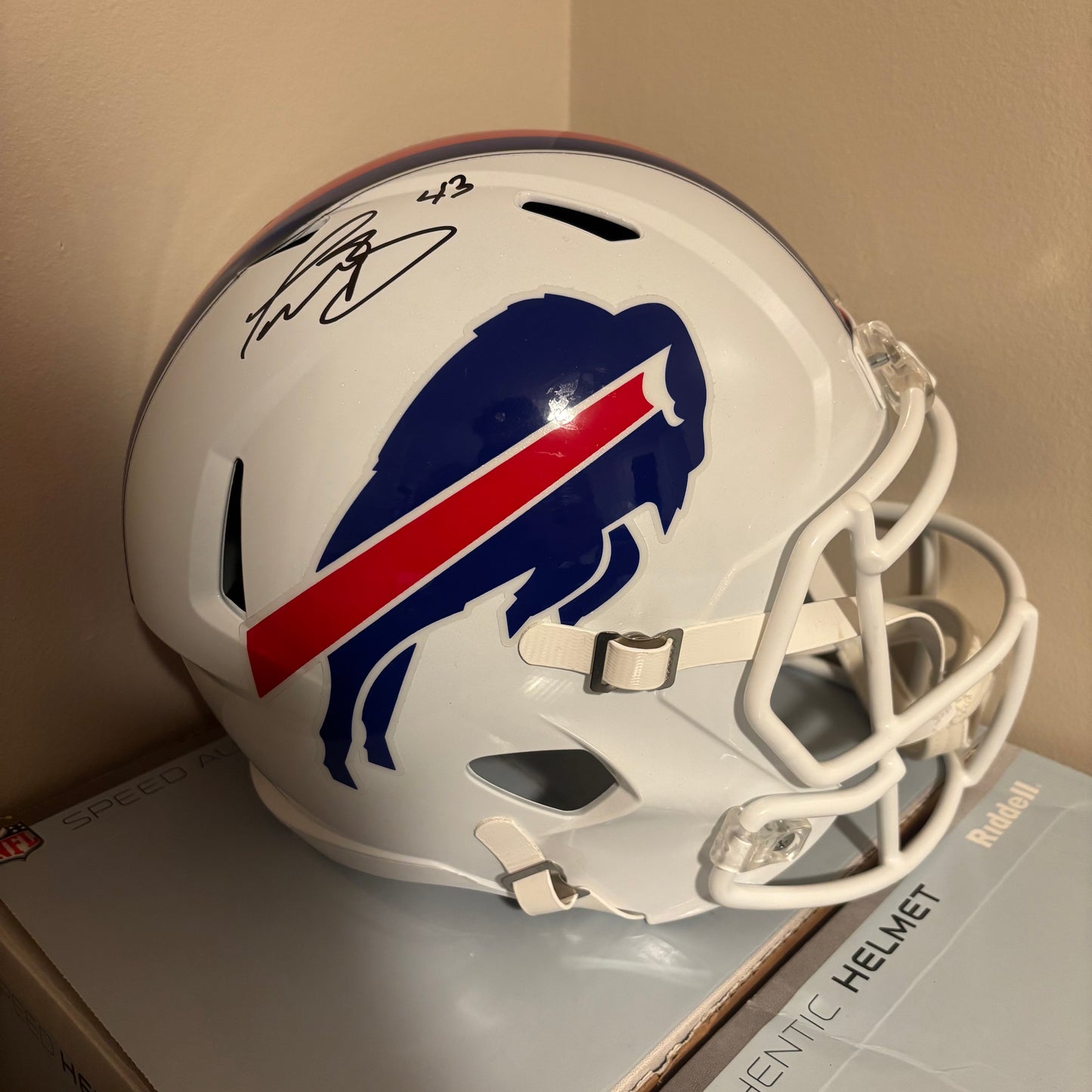 Terrel Bernard Signed Buffalo Bills Full Size Speed Replica Helmet