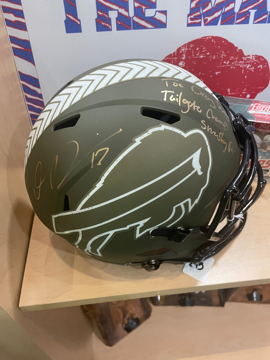 Gabe Davis Signed Buffalo Bills Scripted Helmet (STS)