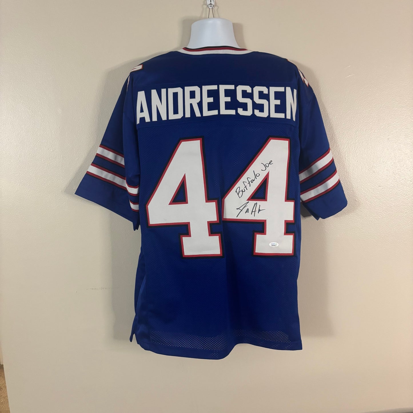 Joe Andreessen - Signed Blue Buffalo Bills Pro Style Jersey JSA Inscribed Buffalo Joe