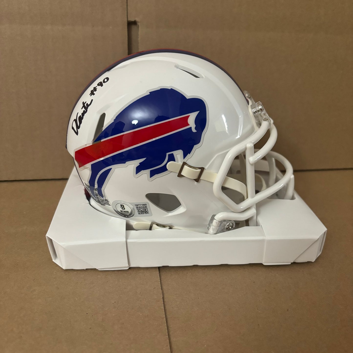 Dewayne Carter Signed Buffalo Bills Mini Helmet