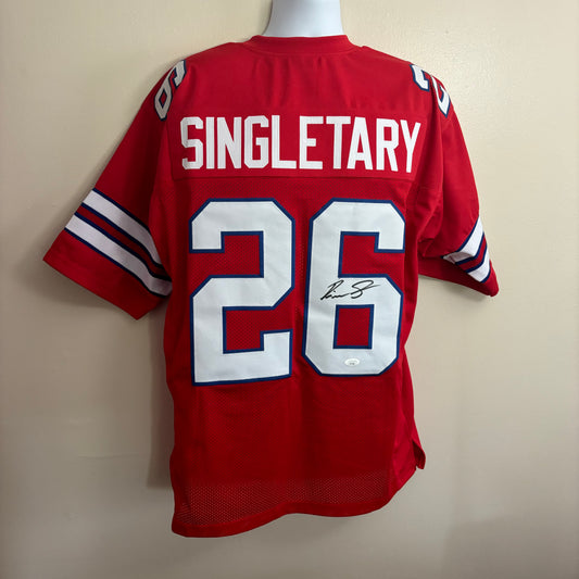 Devin Singletary Signed Buffalo Bills Jersey (Red)