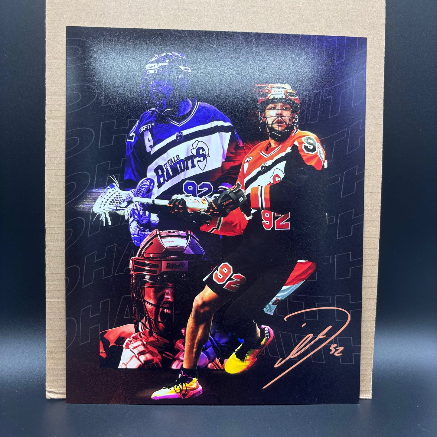 Dhane Smith Signed Buffalo Bandits 8x10 (Banner)