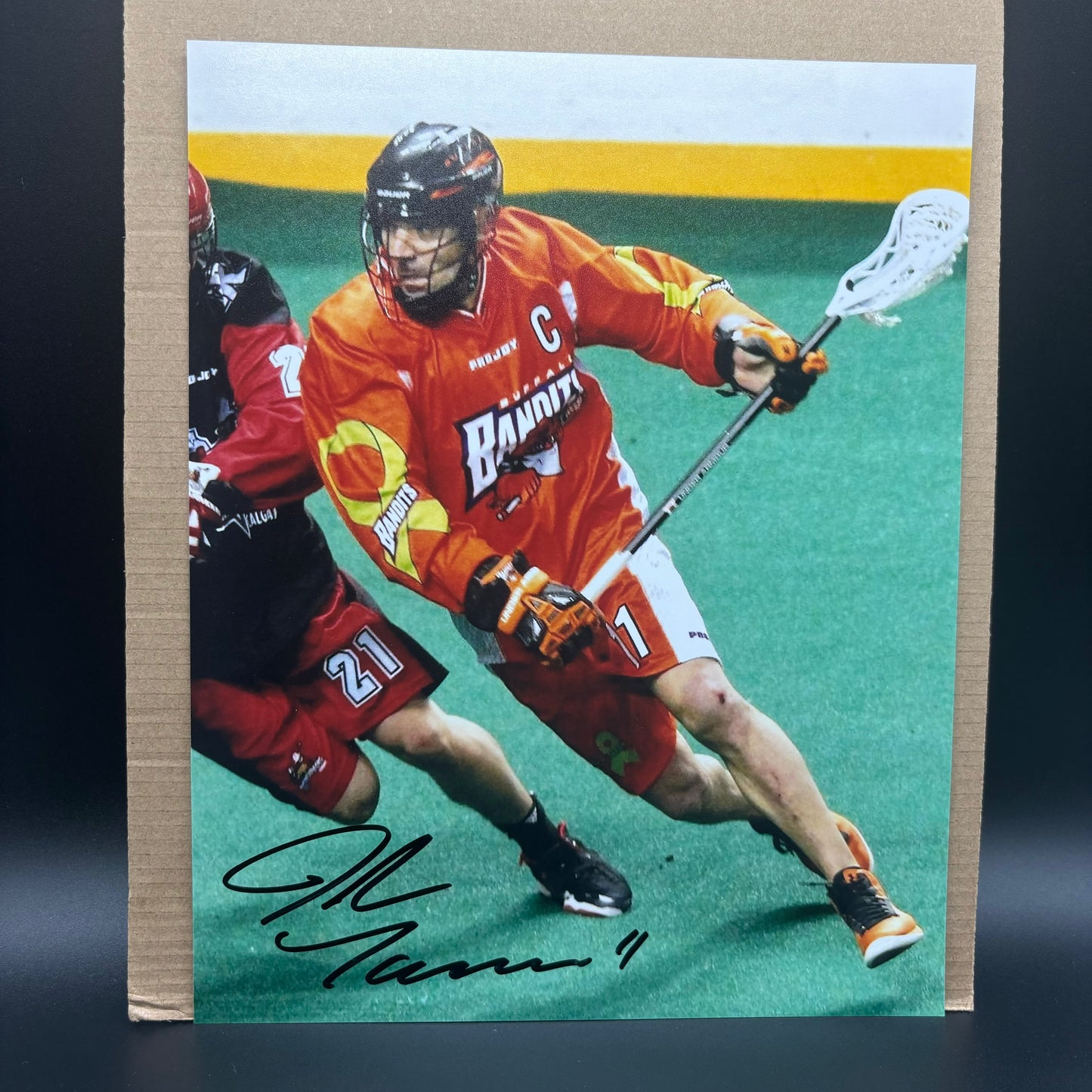 John Tavares Signed Buffalo Bandits 8x10 (Orange uni)