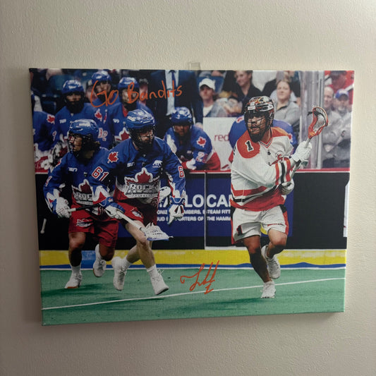 Tehoka Nanticoke Signed Buffalo Bandits 16x20 Canvas (Rock - Go Bandits)