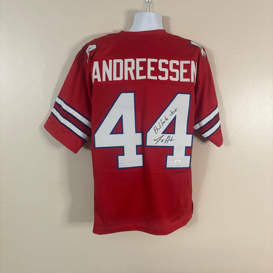 Joe Andreessen - Signed Red Buffalo Bills Pro Style Jersey JSA Inscribed Buffalo Joe