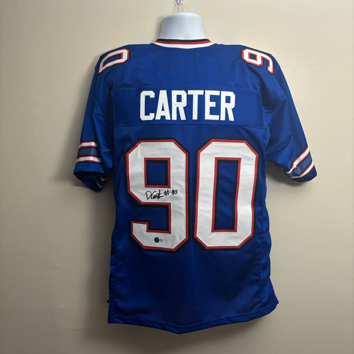 Dewayne Carter Signed Buffalo Bills Jersey (Blue)